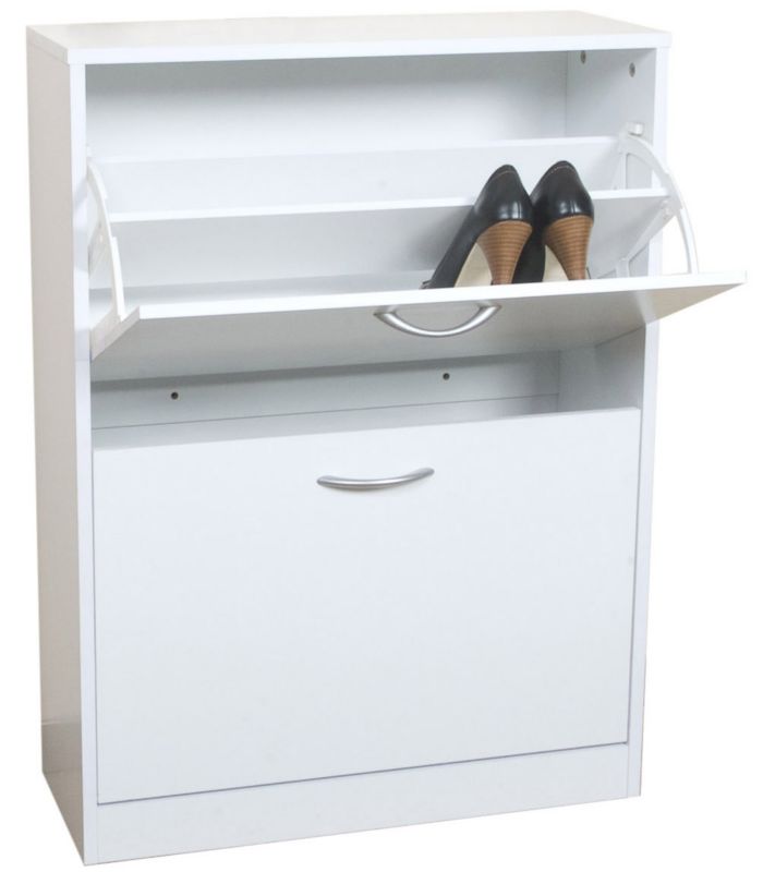 BandQ Select 2 Tier Shoe Cabinet White HTGT31082W