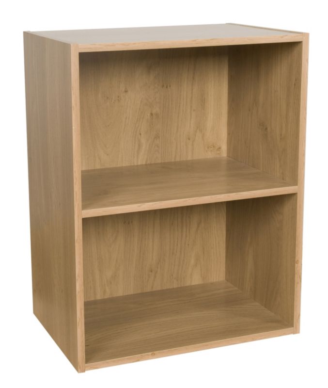 BandQ 2 Tier Bookcase Oak Effect