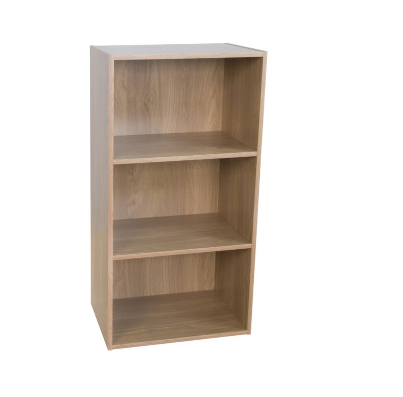 BandQ 3 Tier Bookcase Oak Effect KBQ-901-3O