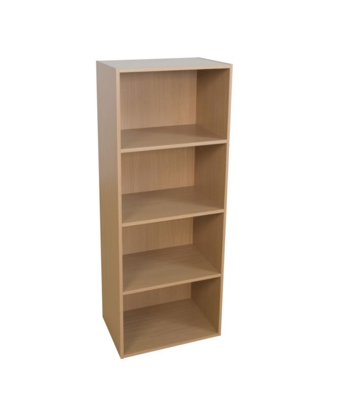 BandQ 4 Tier Bookcase Beech Effect KBQ-901-4B