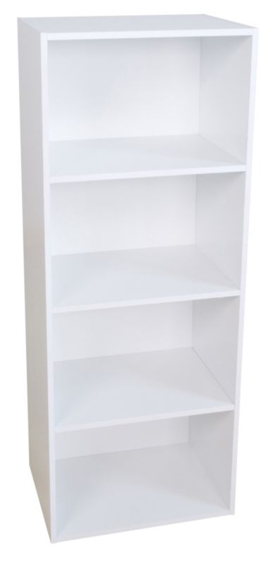 4 Tier Bookcase White