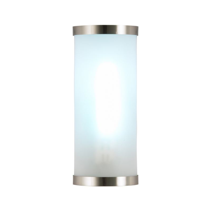 Lights by B&Q Bain Bathroom Light Brushed Nickel & Frosted Glass