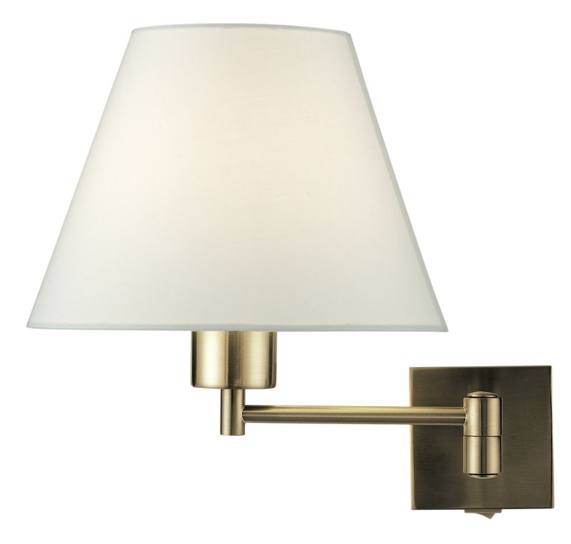 Lights by BandQ Leamington Wall Lamp Antique Brass Effect