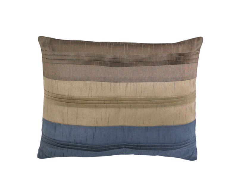 Colours By Bandq Faux Silk Panel Pleat Cushion Blue Mix