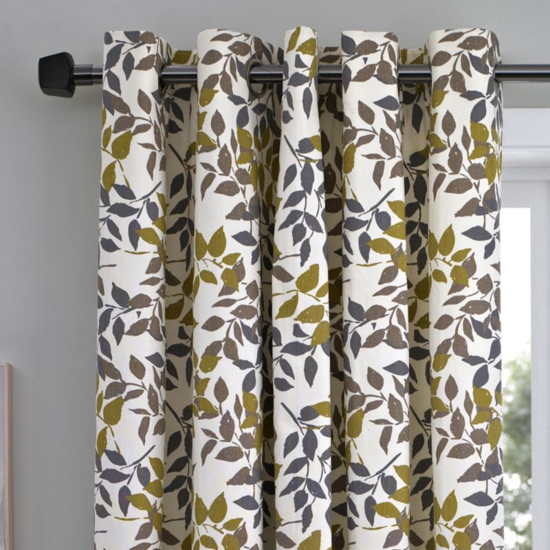 Colours By BampQ Kamakura Print Eyelet Curtain Natural