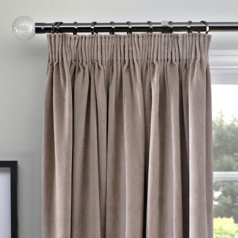 Colours By BampQ Collection Velvet Ready Made Curtain Taupe