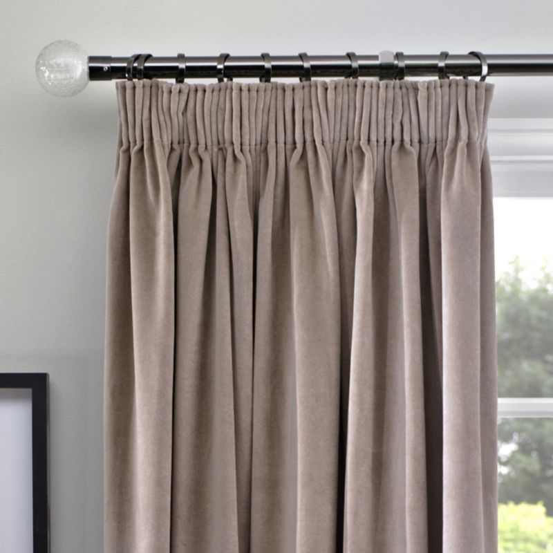 Colours By B&Q Collection Velvet Ready Made Curtain Taupe