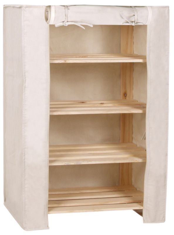 BampQ 4 Tier Shelf Unit Cover Brown