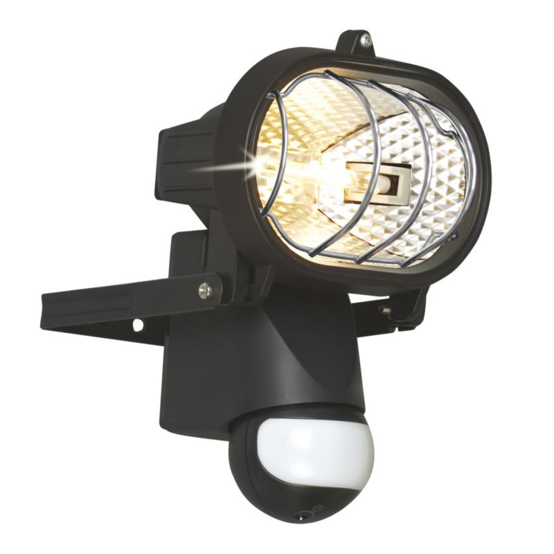 120W Black Oval Floodlight With Pir Motion Sensor