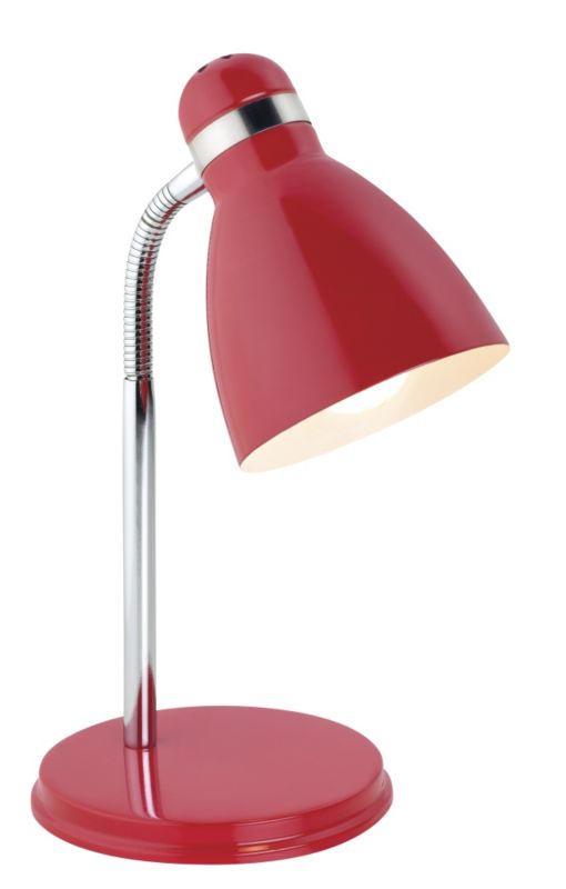Lights by BandQ Shelley Small Desk Lamp Red