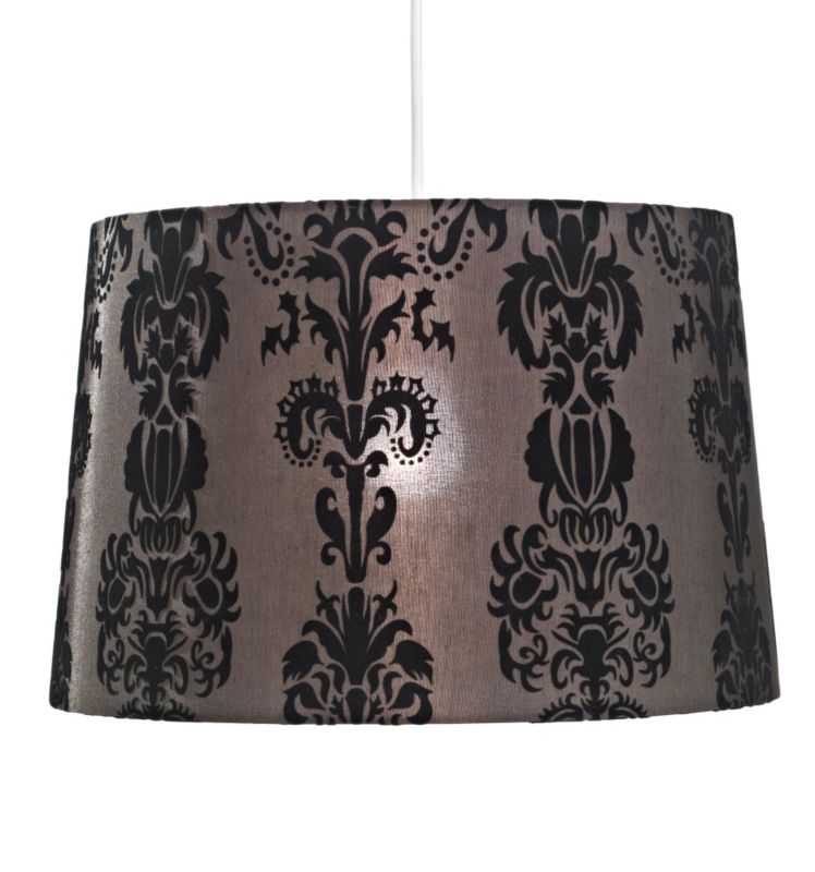 Colours by B&Q Cerys Damask Shade Black/Chocolate