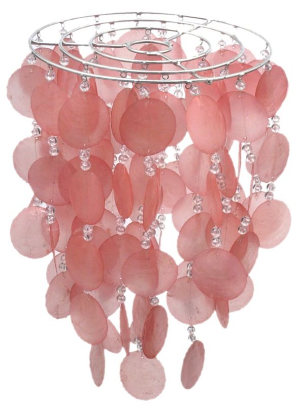 Panay Capiz With Clear Beads Pink Shade