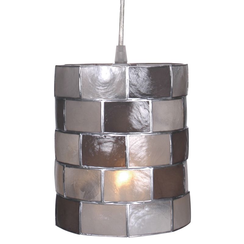 Capiz Tonal Grey Cylinder Shade