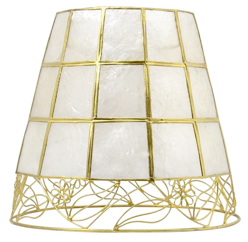 Lights by BandQ Applique Capiz Cone Shade NaturalGold Effect
