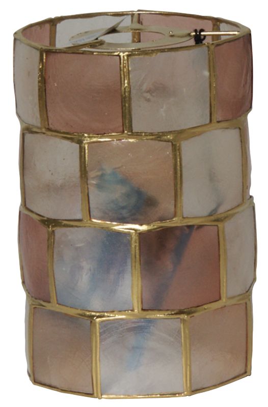 Lights by BampQ Capiz Small Cylinder Shade NaturalAmberLight Orange