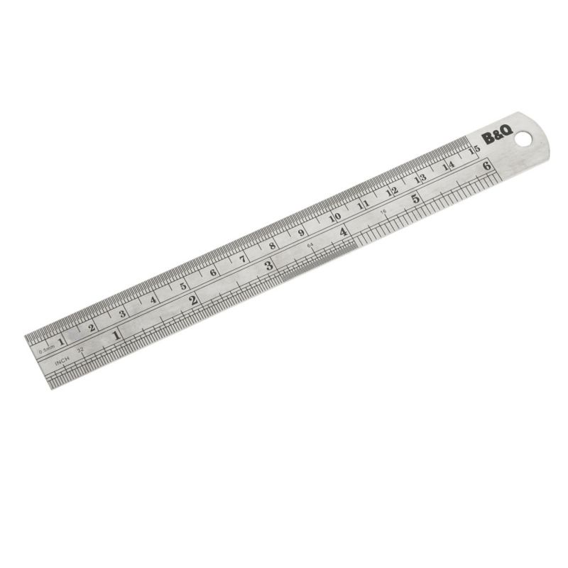 B&Q 150mm Stainless Steel Ruler