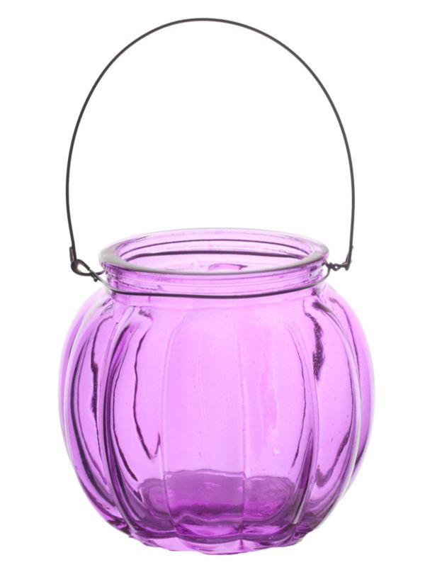 Pink Glass Tealight Holder
