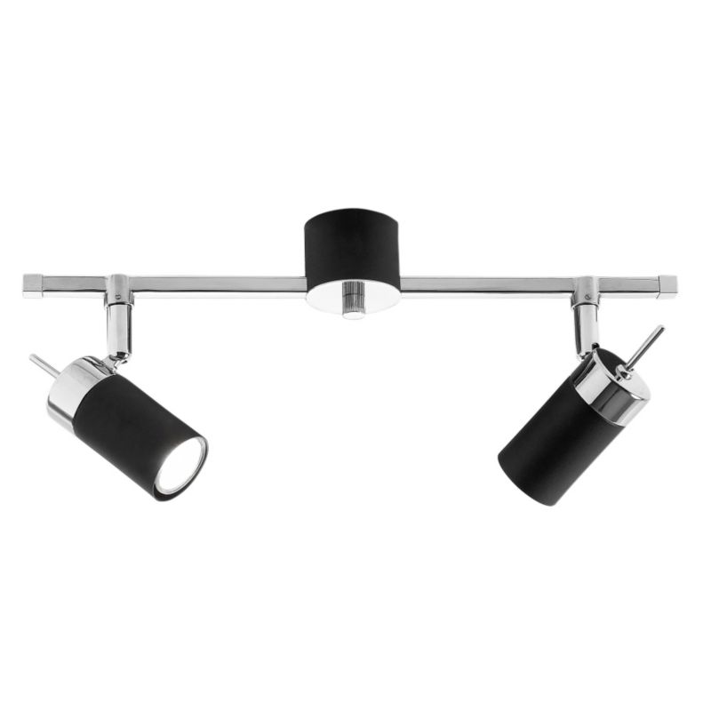 Lights by B&Q Vilnius 2 Light Spotlight Black/Chrome Effect