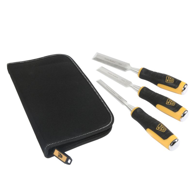 JCB 3pc Thru Tang Wood Chisel Set