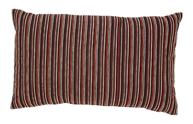 Colours by BampQ Fine Stripe Chenille Cushion Chocolate L50 x W30cm