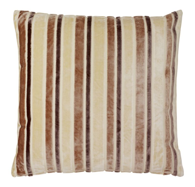 Colours by B&Q Cut Velvet Stripe Cushion Natural (L)43 x (W)43cm