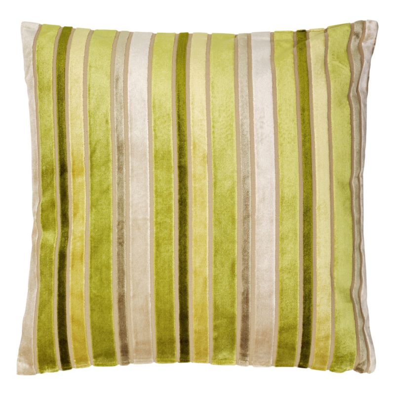 Colours by B&Q Cut Velvet Stripe Cushion Green (L)43 x (W)43cm