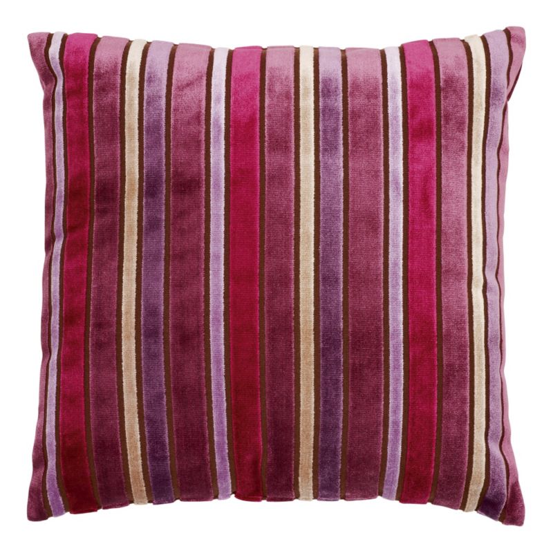 Colours by B&Q Cut Velvet Stripe Cushion Berry (L)43 x (W)43cm