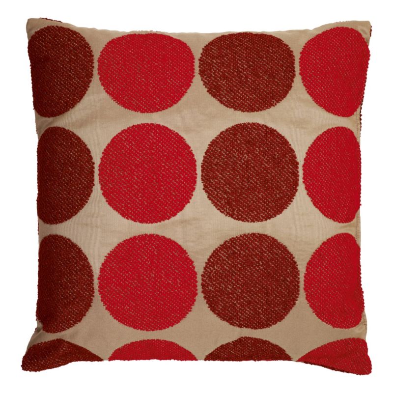 Colours by B&Q Chenille Spot Cushion 43 x 43 cm Red Spot (L)43 x (W)43cm