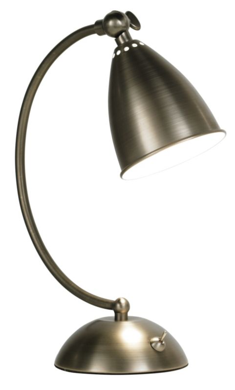 Lights Collection by BandQ Ares Satin Pewter Table Lamp