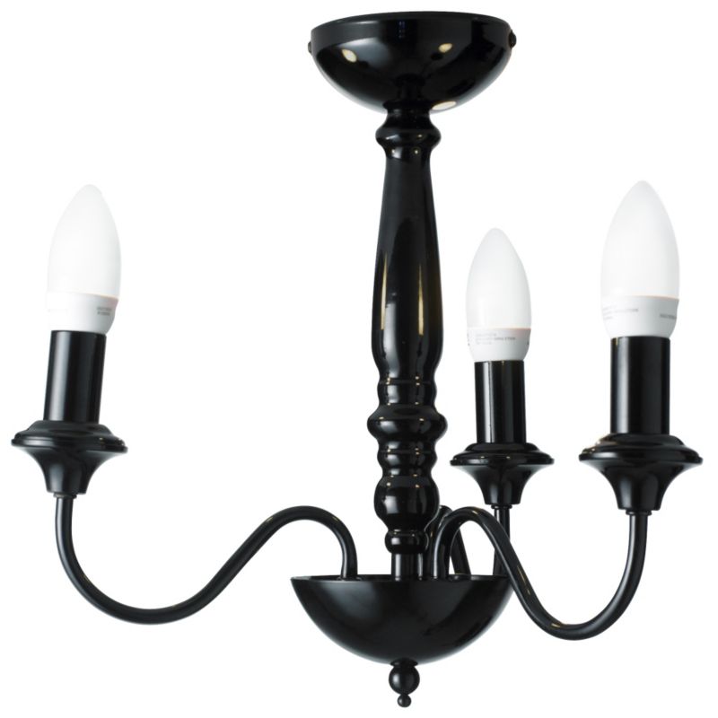 Angelina Black Semi Flush Ceiling Light