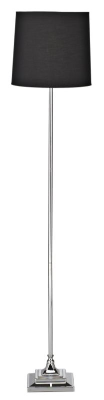 Lights by BandQ Olivia Floor Lamp With Black Fabric Shade Chrome Effect