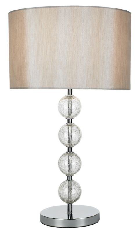 Lights Collection by B&Q Gina Crackle Ball Table Lamp Chrome Effect