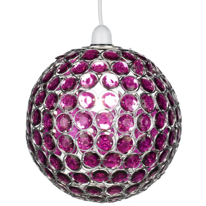 Colours by B&Q Louise Beaded Ball Shade Cranberry