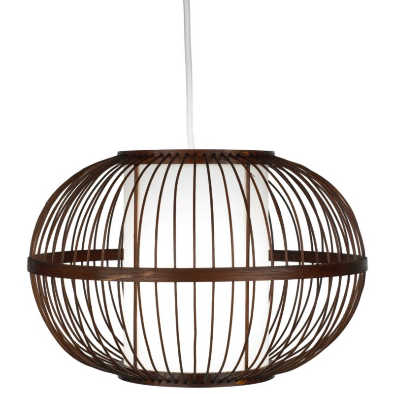 Lights by B&Q Mandy Bamboo Pendant Shade Dark Brown