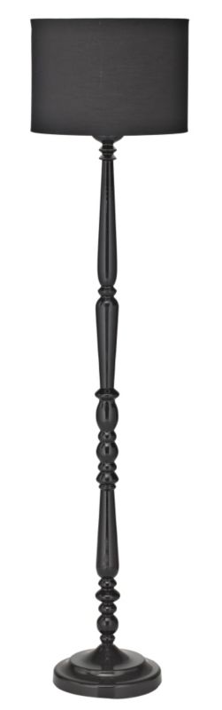 Angelina Black Spindle/Fabric Shade Floor Lamp