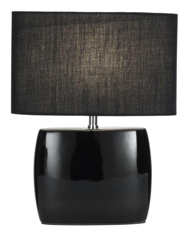 Lights by BandQ Cynthia Black Ceramic Table Lamp