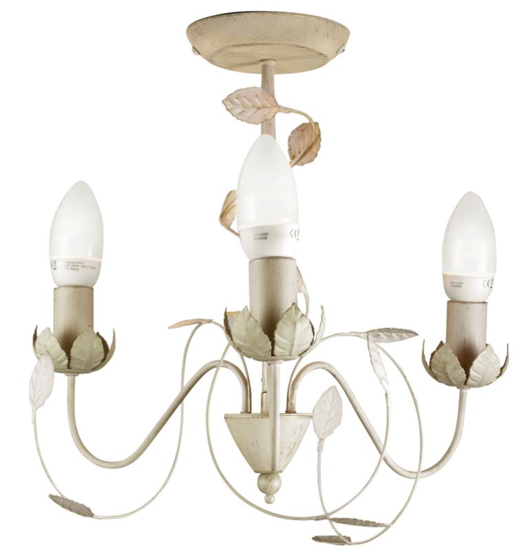 Eva Cream Semi Flush Ceiling Light