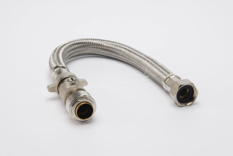 PlumbSure Flexi Comp Tap Connector WValve 15 x 127 x 300mm