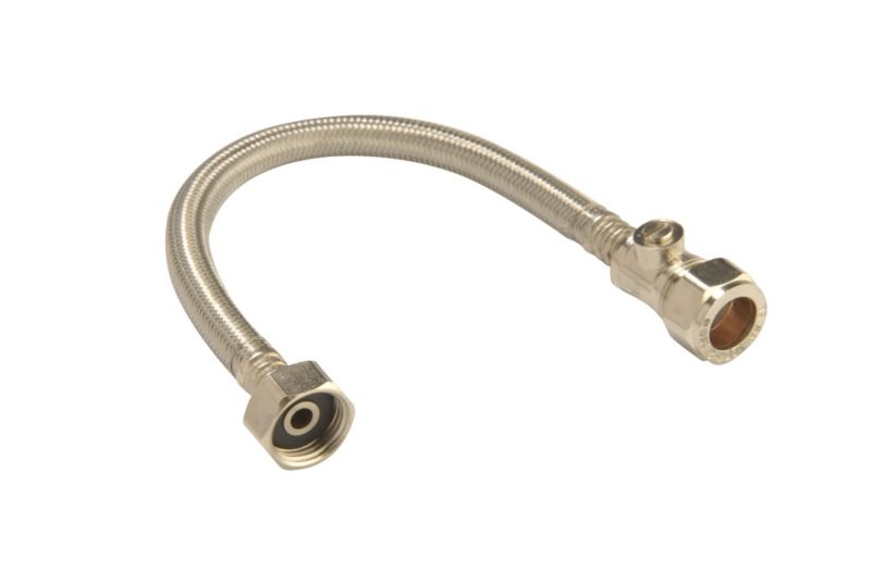 PlumbSure Flexi Comp Tap Connector W Valve 15 X 127 x 300mm