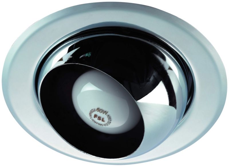 Lights by B&Q Eyeball Downlight Pressed Chrome Plated