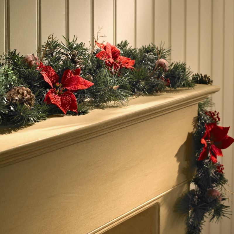 183Cm 6Ft Artificial Poinsettia Garland