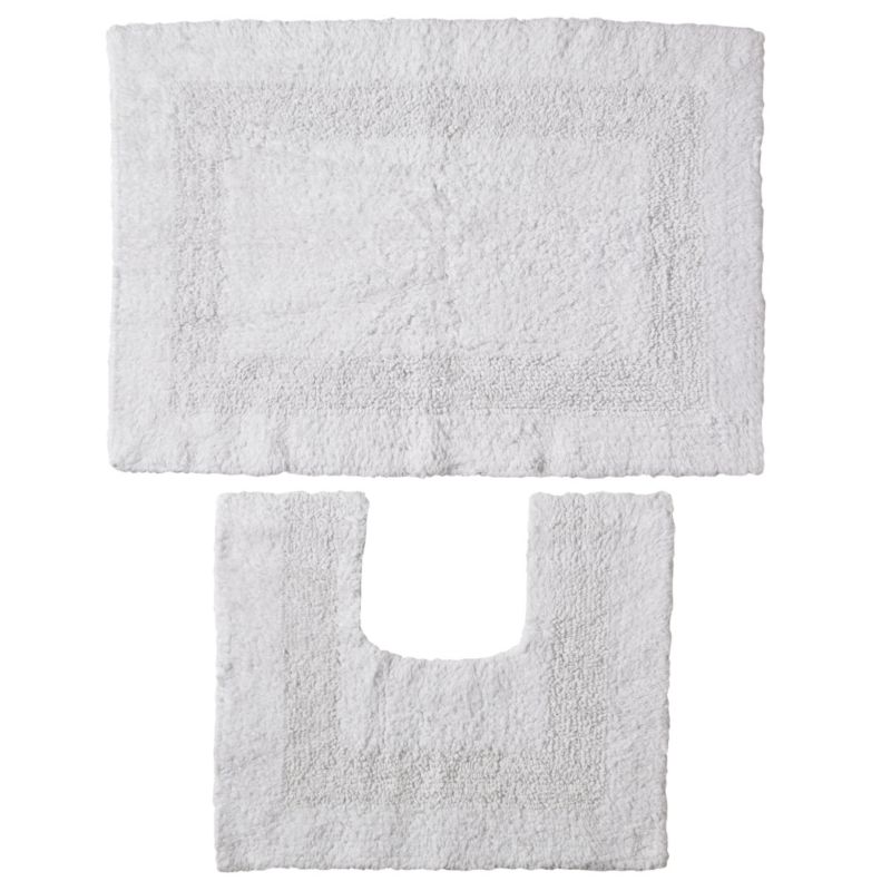 BandQ Bath Mat and Pedestal Set White