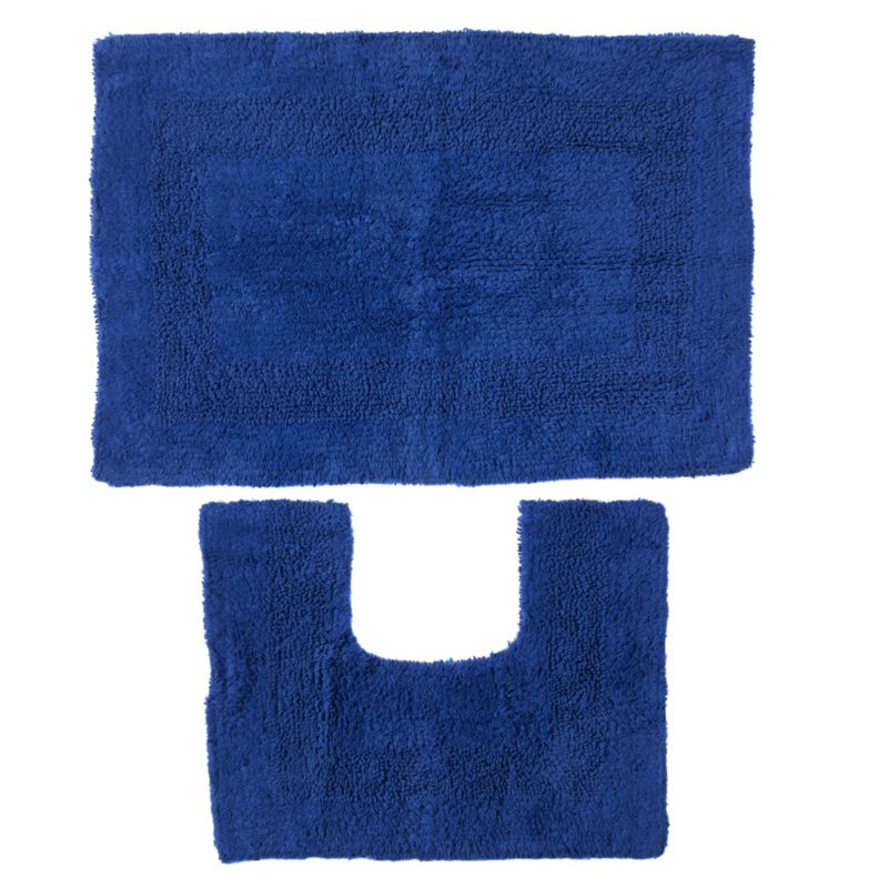 B&Q Bath Mat & Pedestal Set Dark Blue