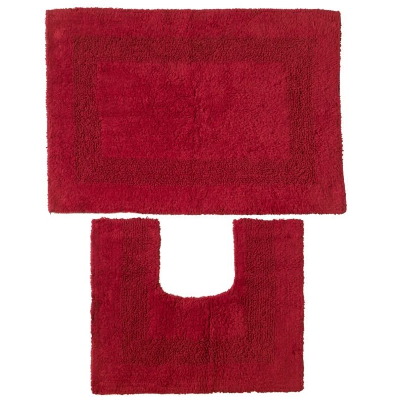 BampQ Bath Mat amp Pedestal Set Red