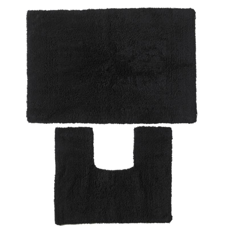 BandQ Bath Mat and Pedestal Set Black