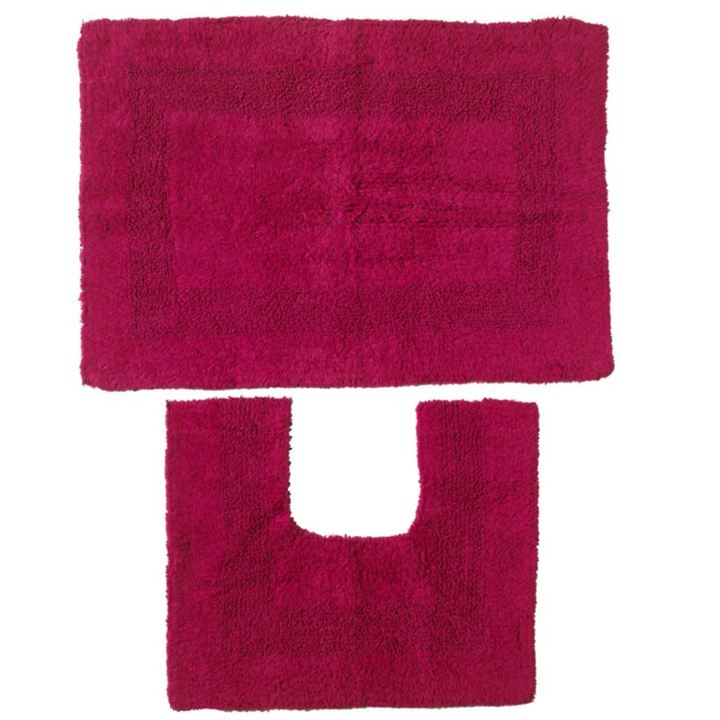 BampQ Bath Mat amp Pedestal Set Raspberry