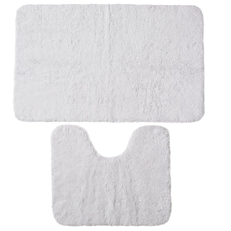 BandQ Value Bath Mat and Pedestal Set White