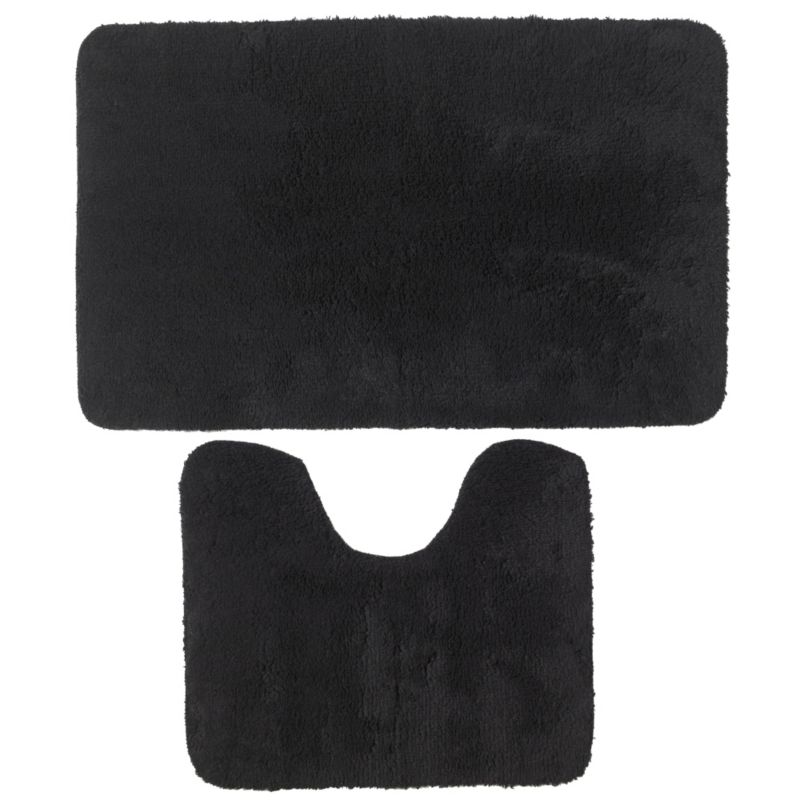BandQ Value Bath Mat and Pedestal Set Black