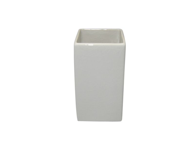 BampQ Crackled Ceramic Square Tumbler Cream