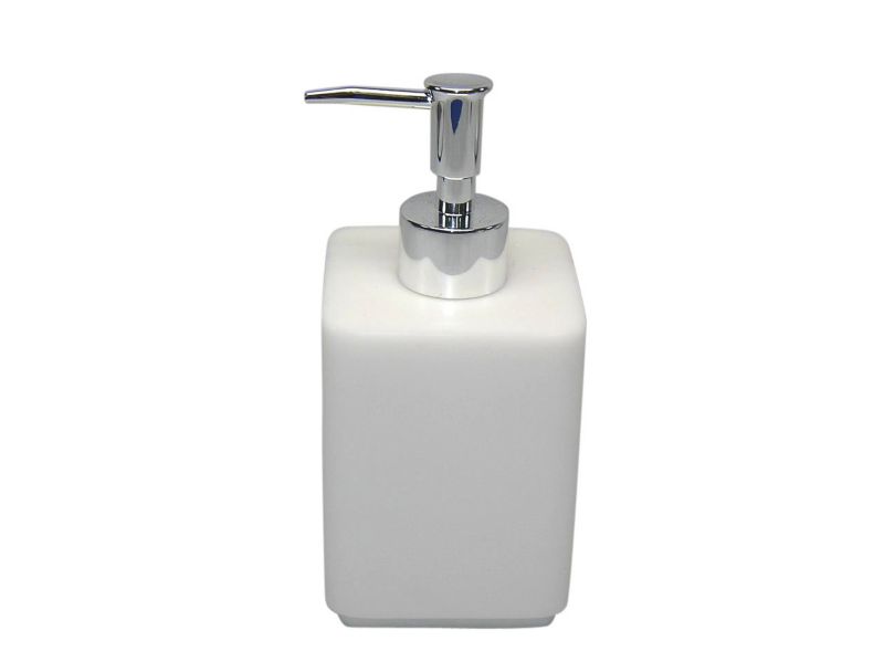 BampQ Rounded Square Soap Dispenser White